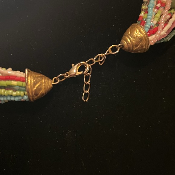 Multi color beaded Boho necklace - Picture 3 of 3